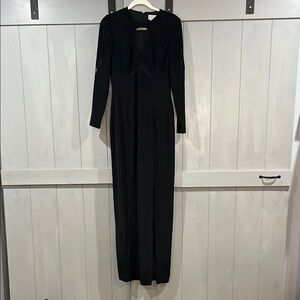 Vintage Elegant Black Cocktail Dress Side Slit Cutouts With Mesh